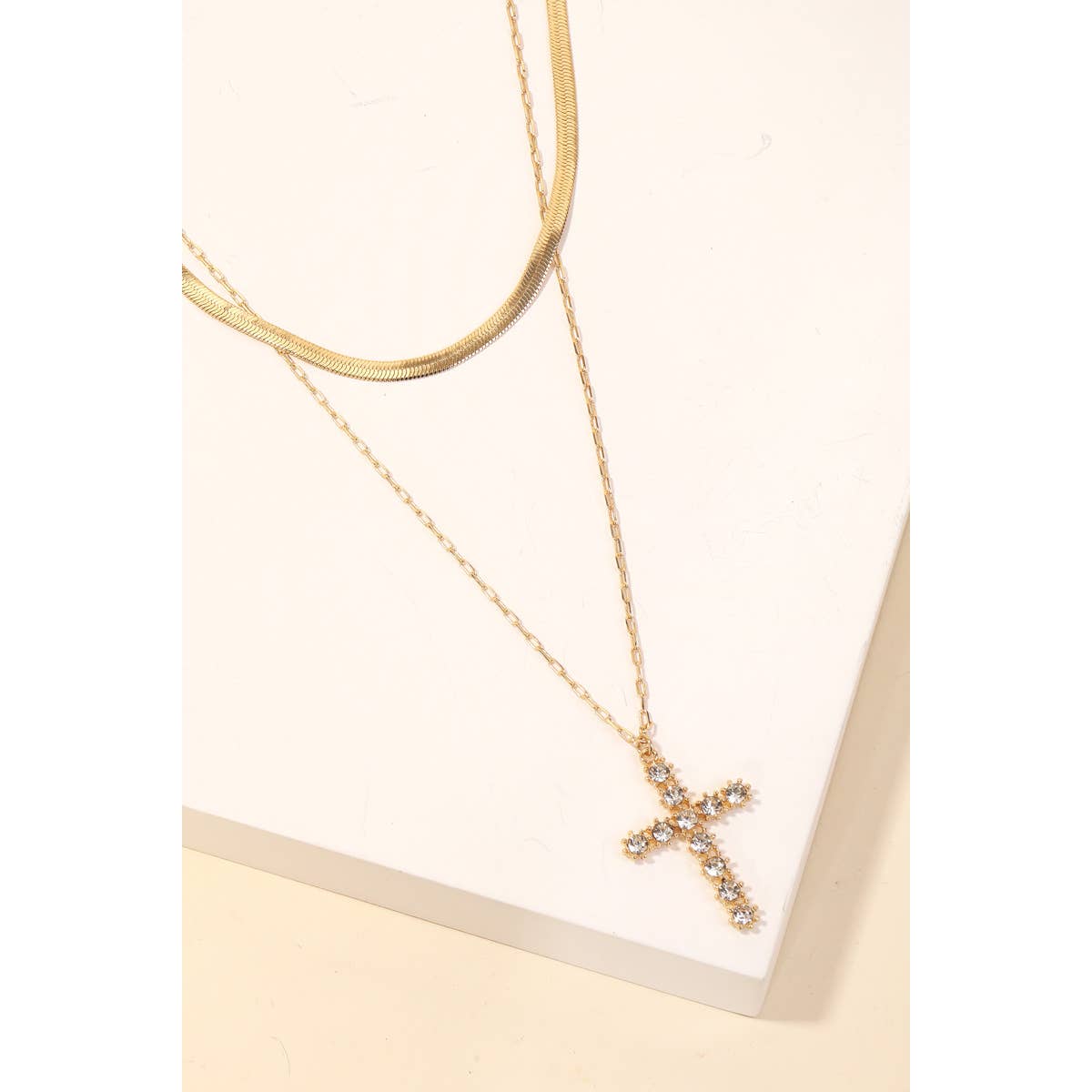 Crossed Elements: Layered Faith Necklace