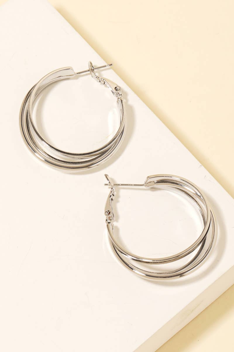 Silver Trio Stacked Hoops