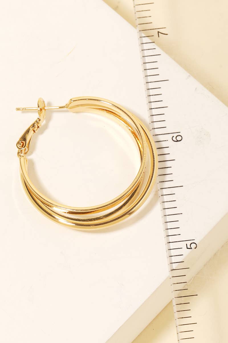 Golden Trio Stacked Hoops