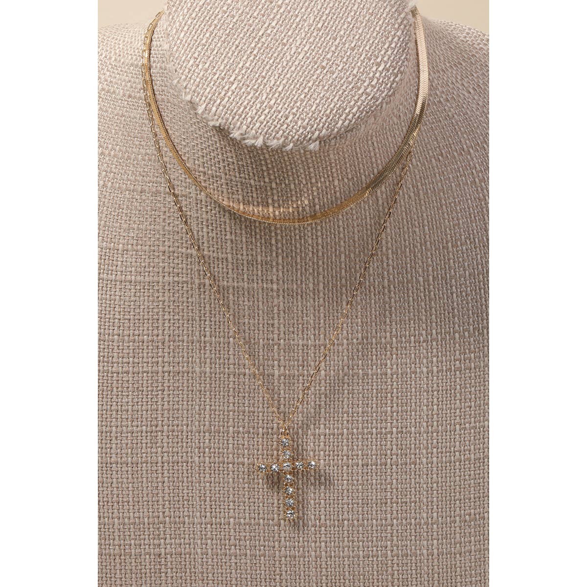 Crossed Elements: Layered Faith Necklace