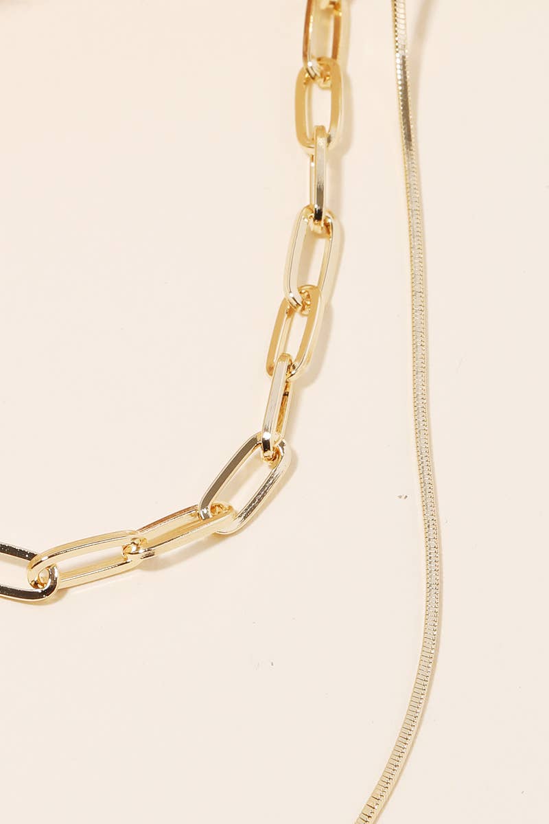 Dual Harmony Layered Necklace - Gold