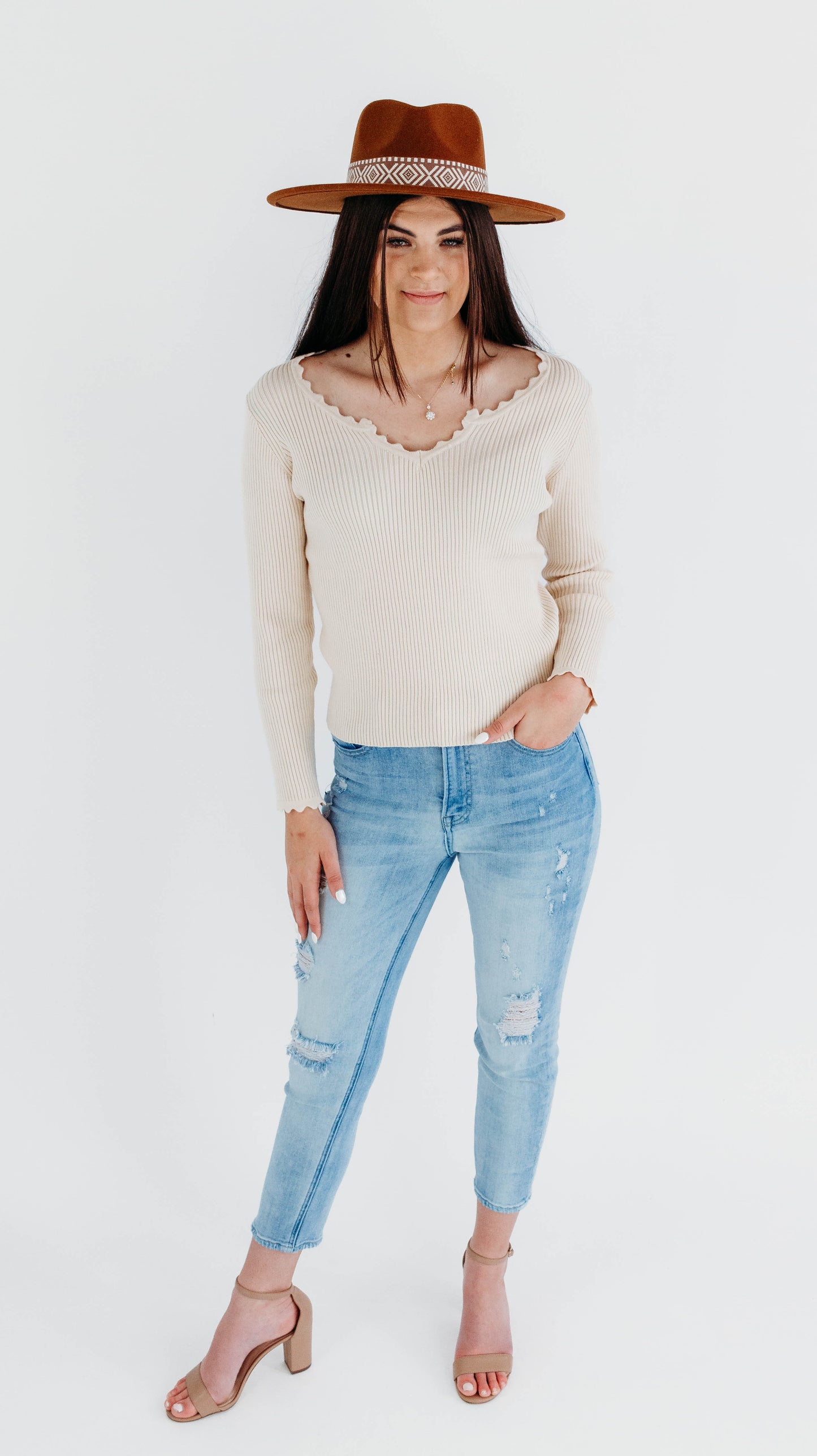 Autumn Harvest Knit Top- Ivory