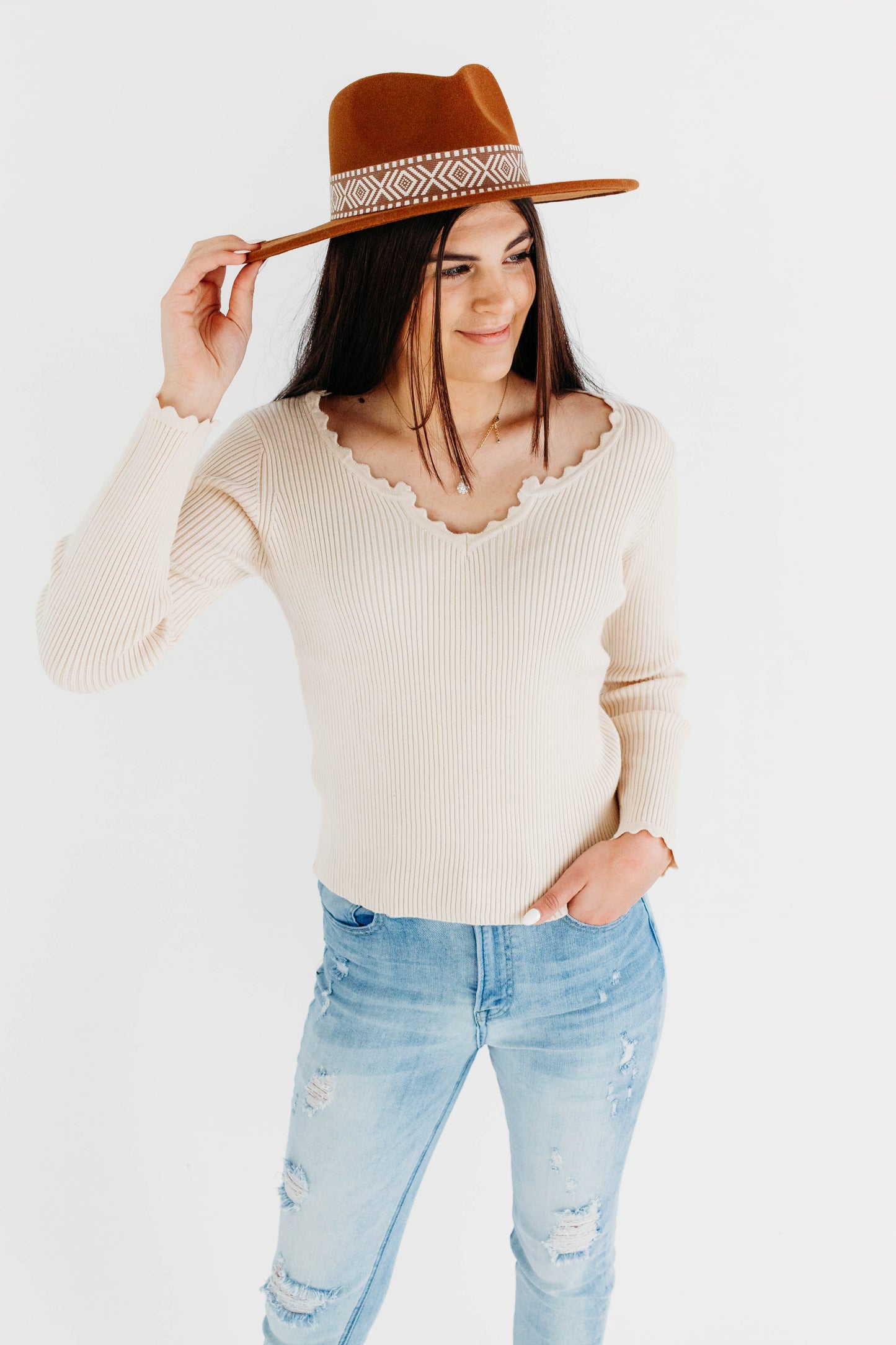 Autumn Harvest Knit Top- Ivory