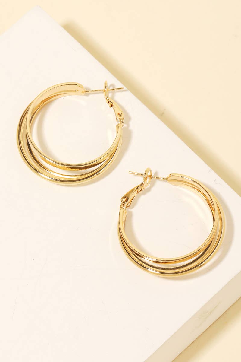 Golden Trio Stacked Hoops