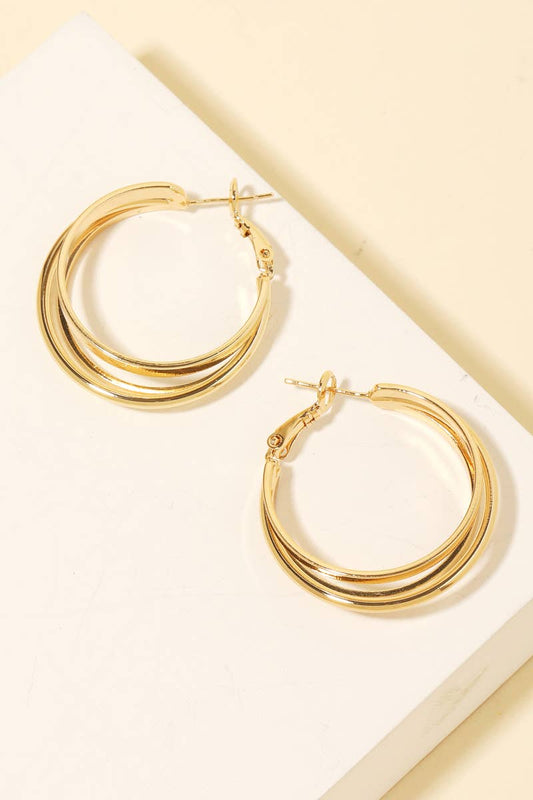 Golden Trio Stacked Hoops